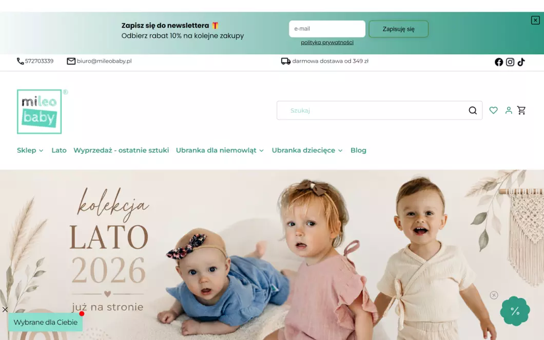 Ubranka dla niemowląt - MiLeo Baby - podgląd