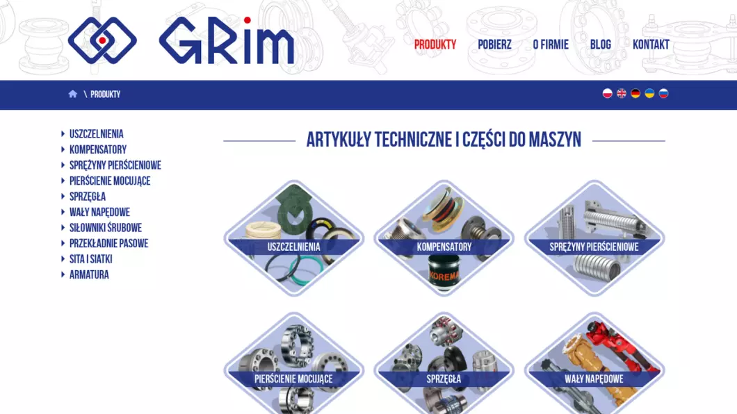 Grim - artykuły techniczne do maszyn - podgląd